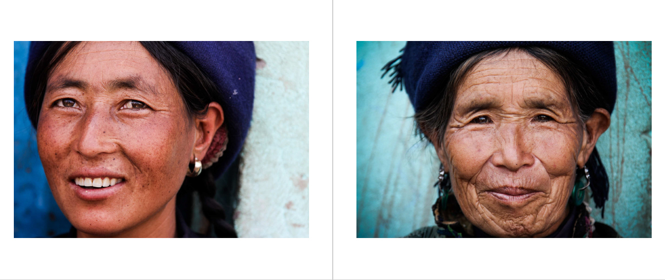 Portret van twee vrouwen in Yunnan